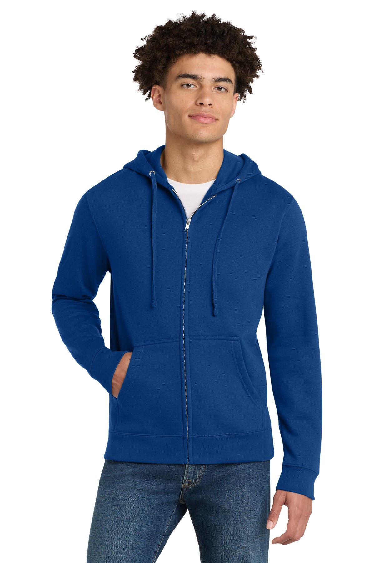 Custom Embroidery or DTF Print - District ®  V.I.T. ™ Fleece Full-Zip Hoodie DT6102