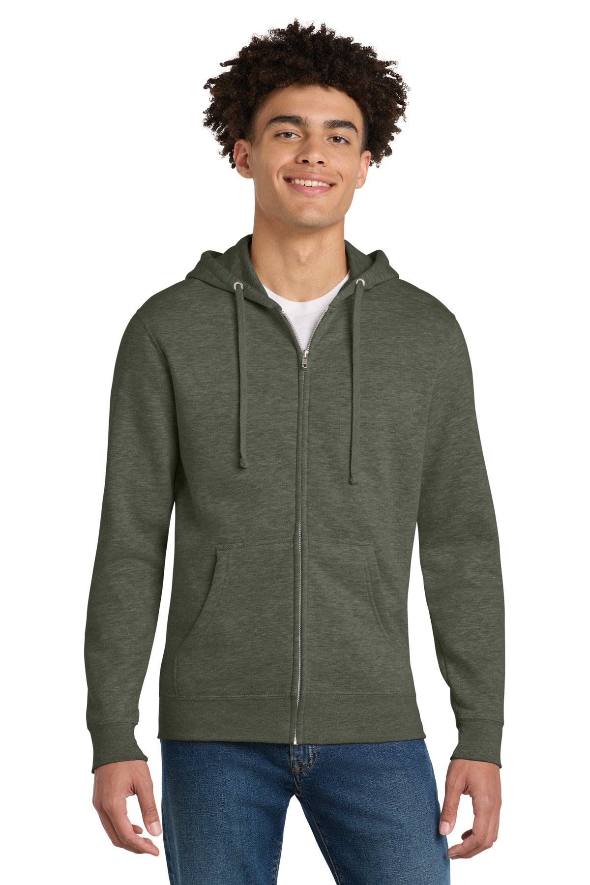 Custom Embroidery or DTF Print - District ®  V.I.T. ™ Fleece Full-Zip Hoodie DT6102