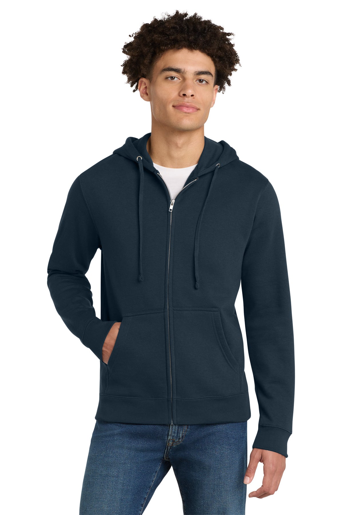 Custom Embroidery or DTF Print - District ®  V.I.T. ™ Fleece Full-Zip Hoodie DT6102