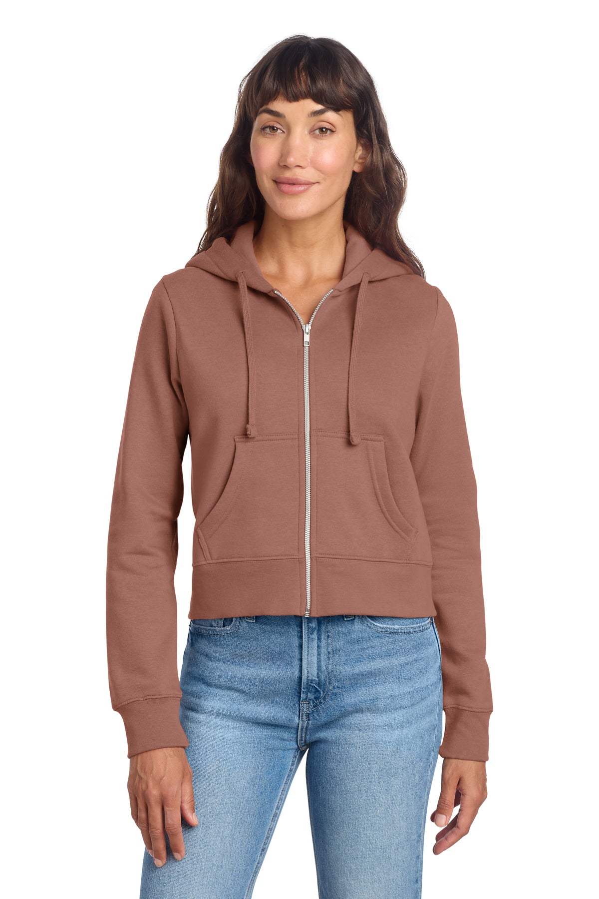 Custom Embroidery or DTF Print - District ®  Women's V.I.T. ™  Fleece Full-Zip Hoodie DT6103