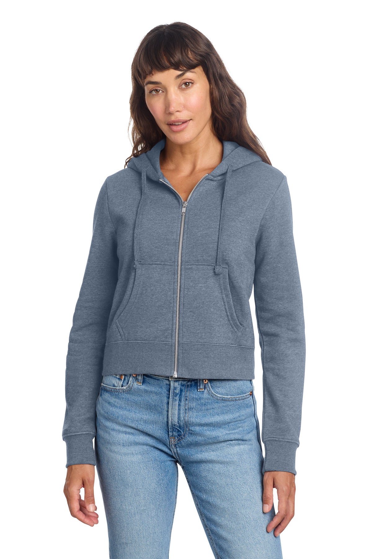 Custom Embroidery or DTF Print - District ®  Women's V.I.T. ™  Fleece Full-Zip Hoodie DT6103