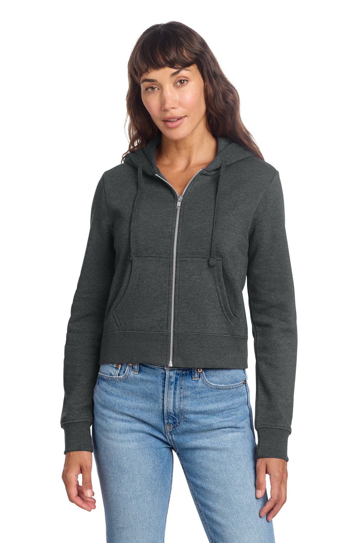 Custom Embroidery or DTF Print - District ®  Women's V.I.T. ™  Fleece Full-Zip Hoodie DT6103