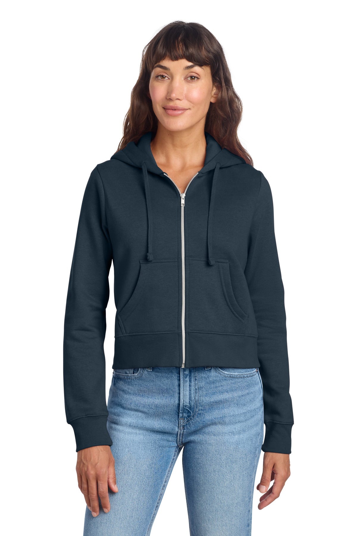 Custom Embroidery or DTF Print - District ®  Women's V.I.T. ™  Fleece Full-Zip Hoodie DT6103
