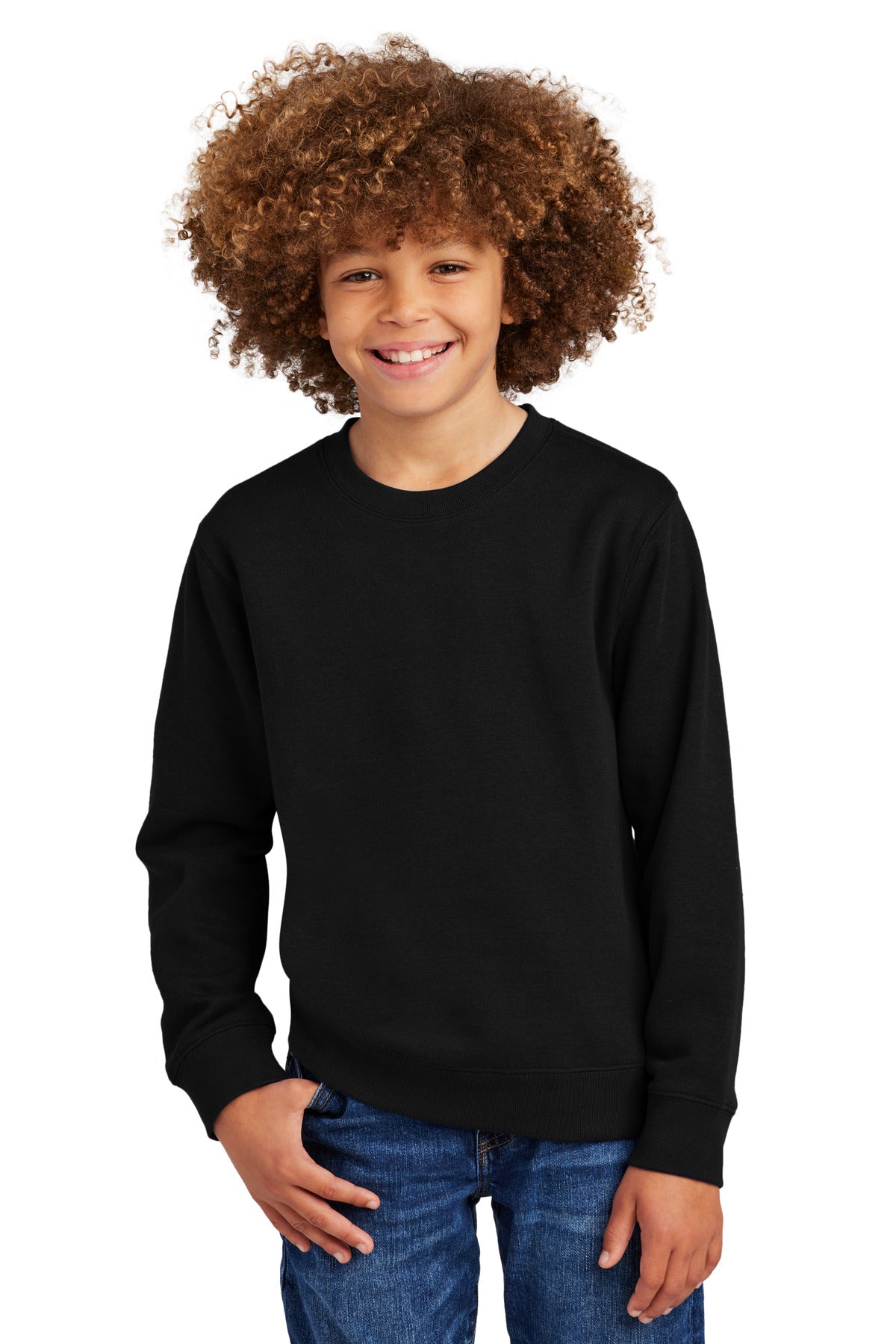 Custom Embroidery or DTF Print - District ®  Youth V.I.T. ™  Fleece Crew DT6104Y