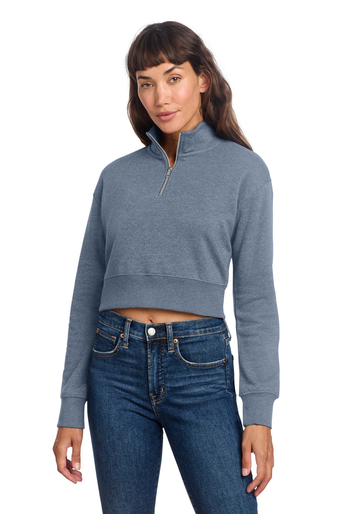 Custom Embroidery or DTF Print - District ®  Women's V.I.T. ™  Fleece 1/2-Zip DT6111