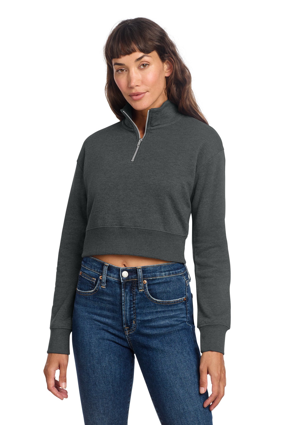 Custom Embroidery or DTF Print - District ®  Women's V.I.T. ™  Fleece 1/2-Zip DT6111