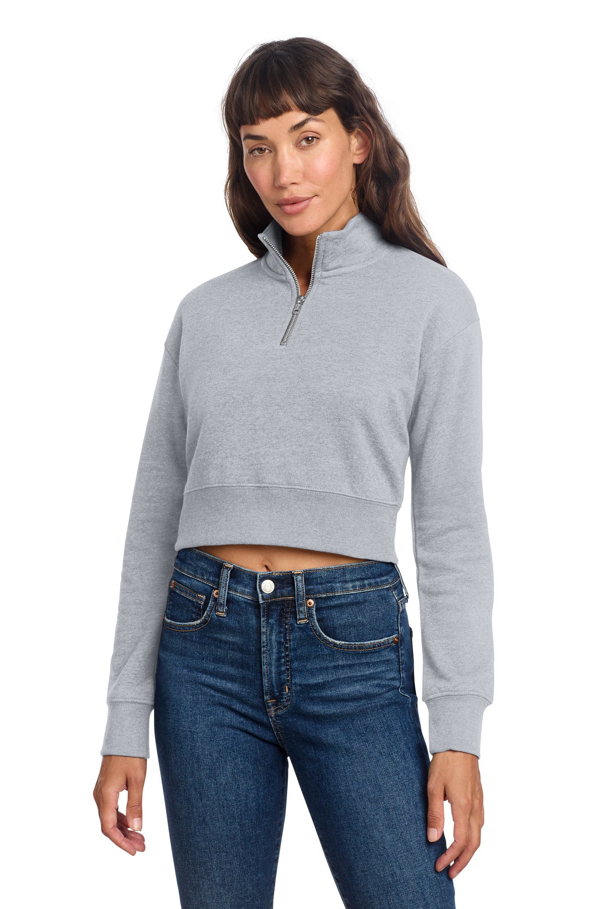 Custom Embroidery or DTF Print - District ®  Women's V.I.T. ™  Fleece 1/2-Zip DT6111