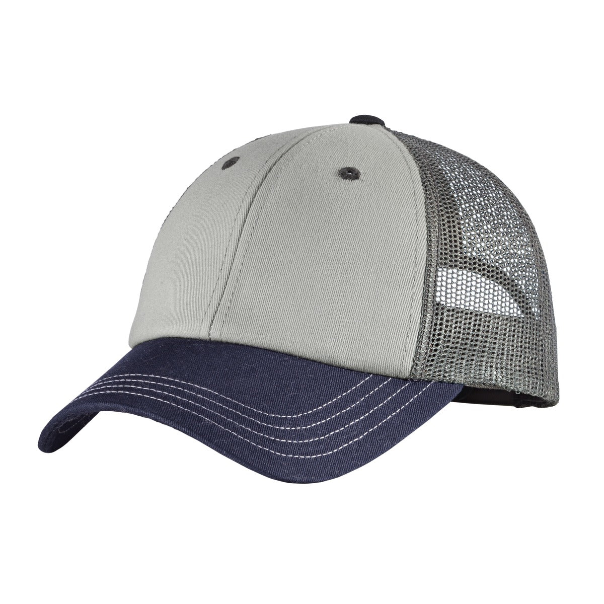 Custom Embroidery or DTF Print - District ®  Tri-Tone Mesh Back Cap DT616
