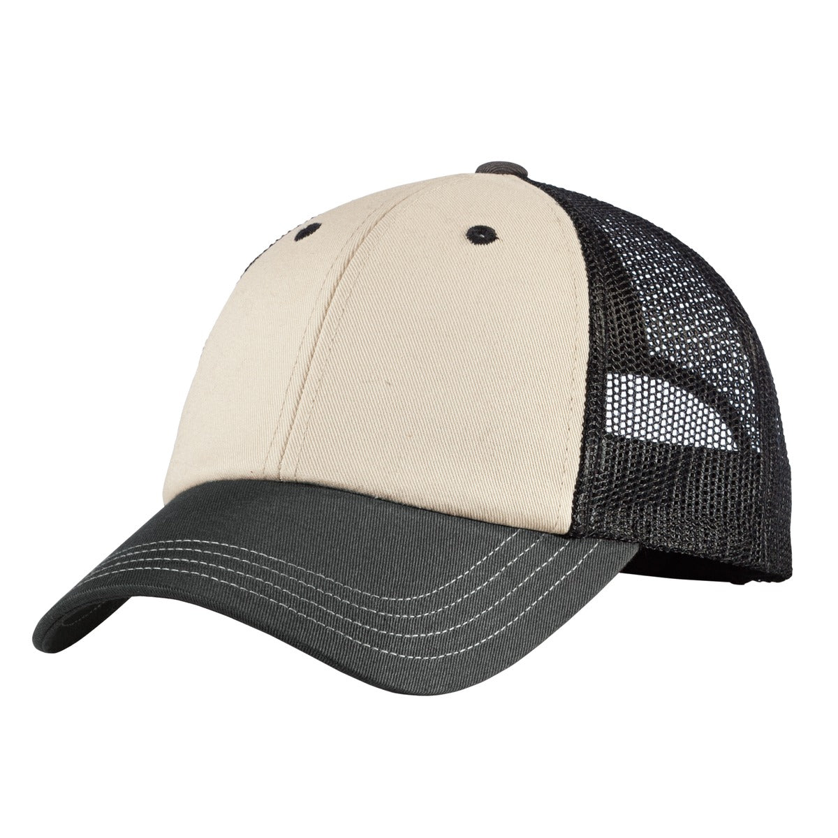 Custom Embroidery or DTF Print - District ®  Tri-Tone Mesh Back Cap DT616