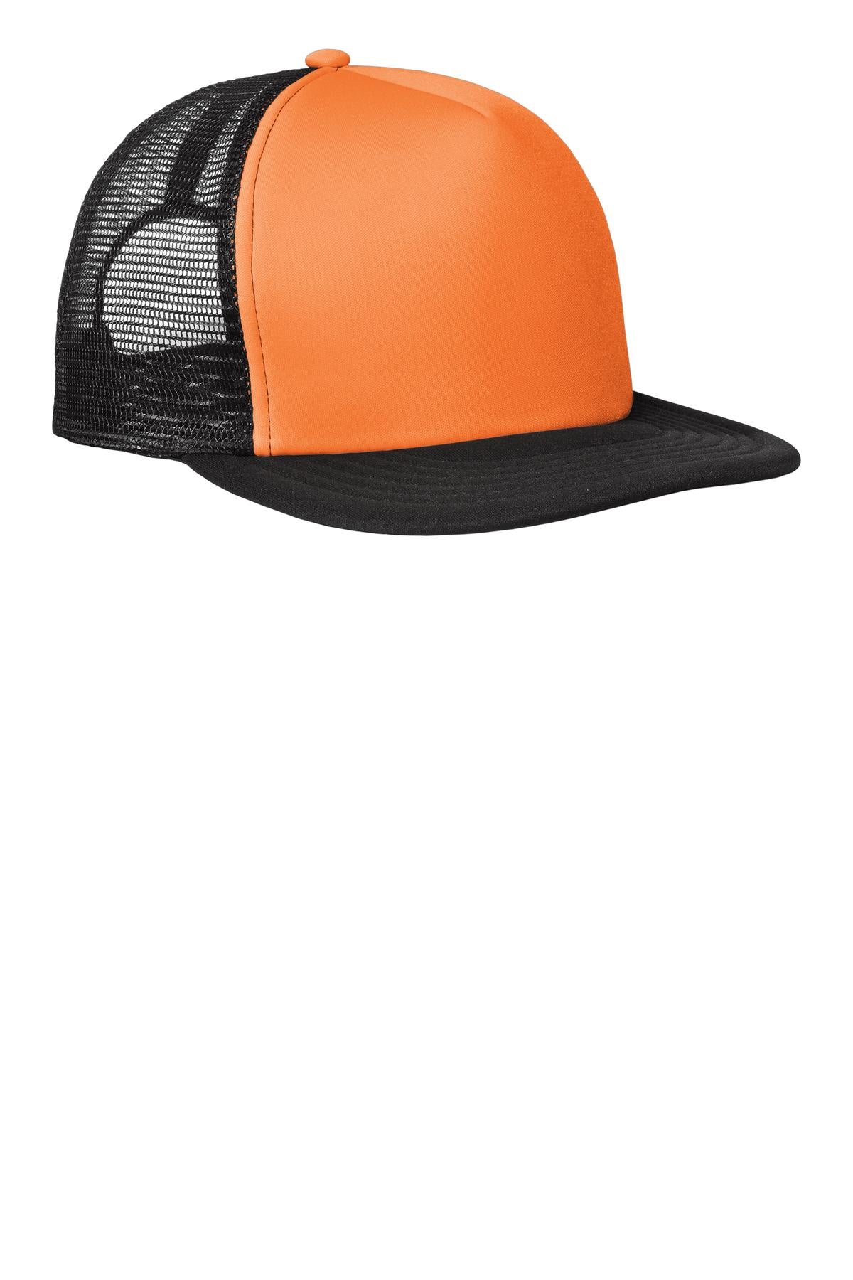 Custom Embroidery or DTF Print - District ®  Flat Bill Snapback Trucker Cap. DT624