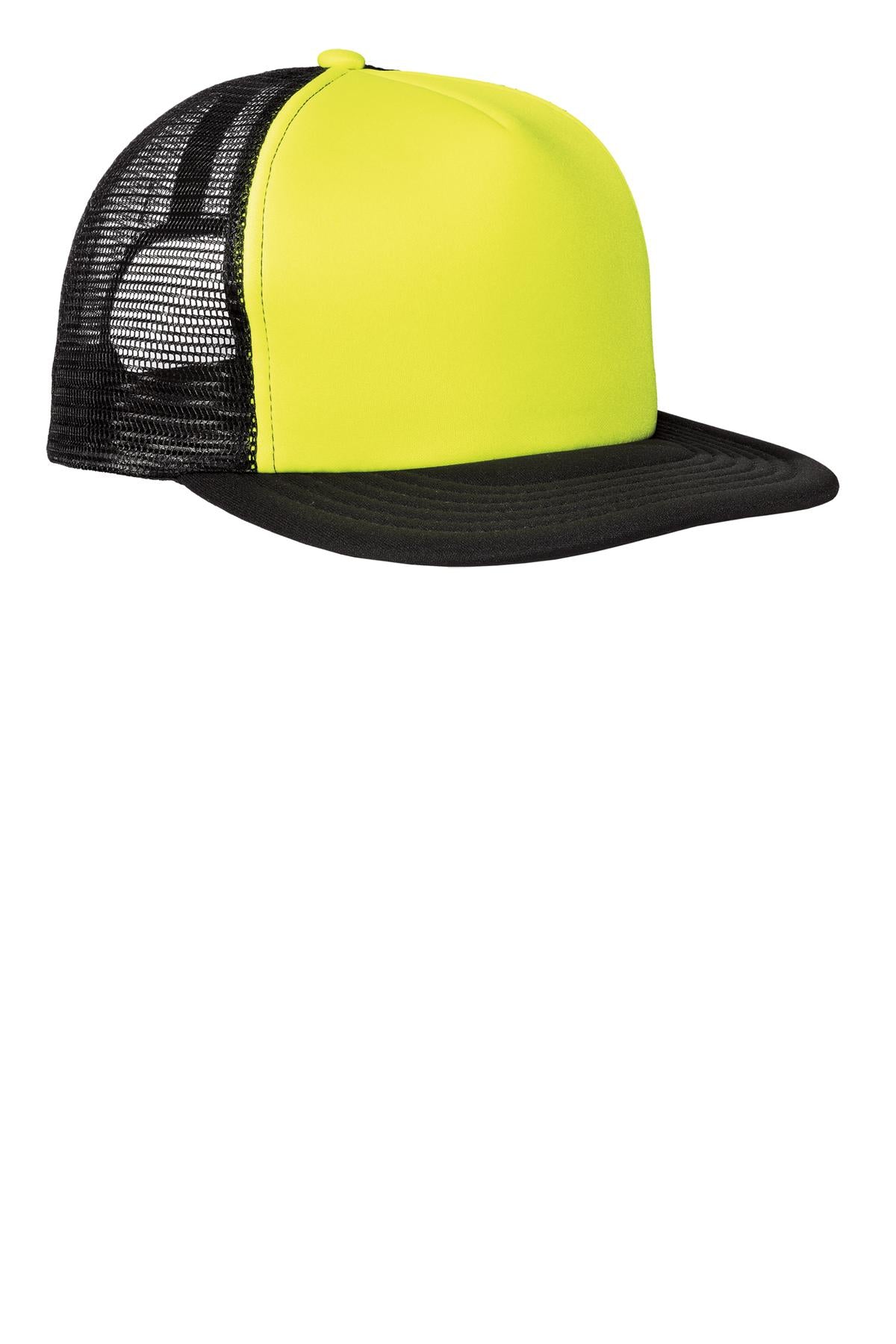Custom Embroidery or DTF Print - District ®  Flat Bill Snapback Trucker Cap. DT624
