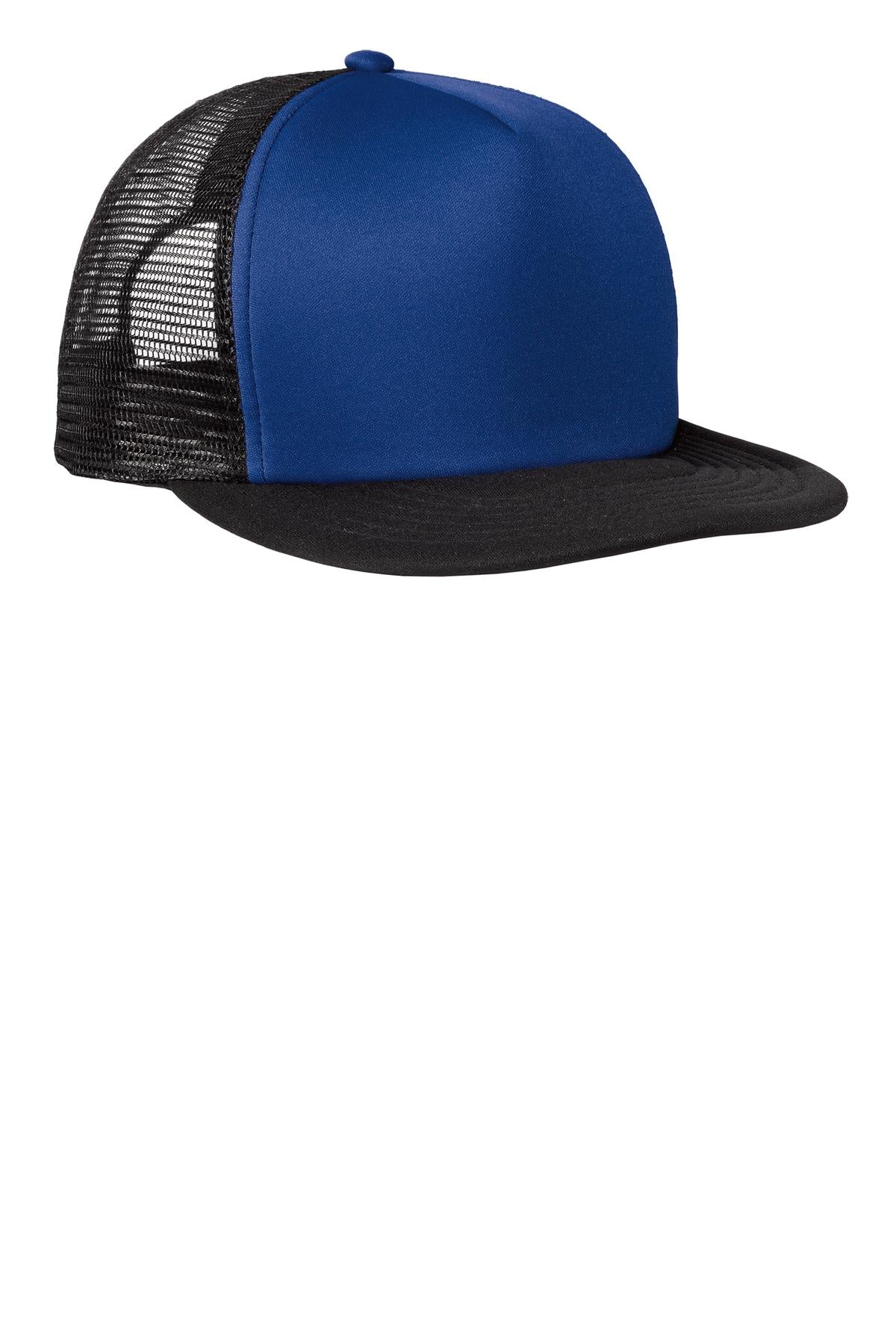 Custom Embroidery or DTF Print - District ®  Flat Bill Snapback Trucker Cap. DT624