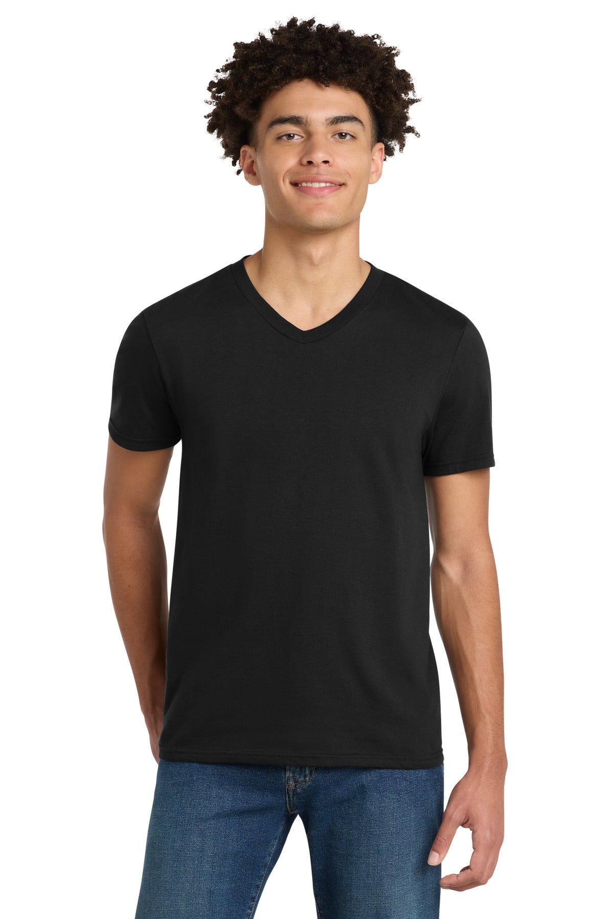 Custom Embroidery or DTF Print - District ®  Very Important Tee ®  V-Neck. DT6500