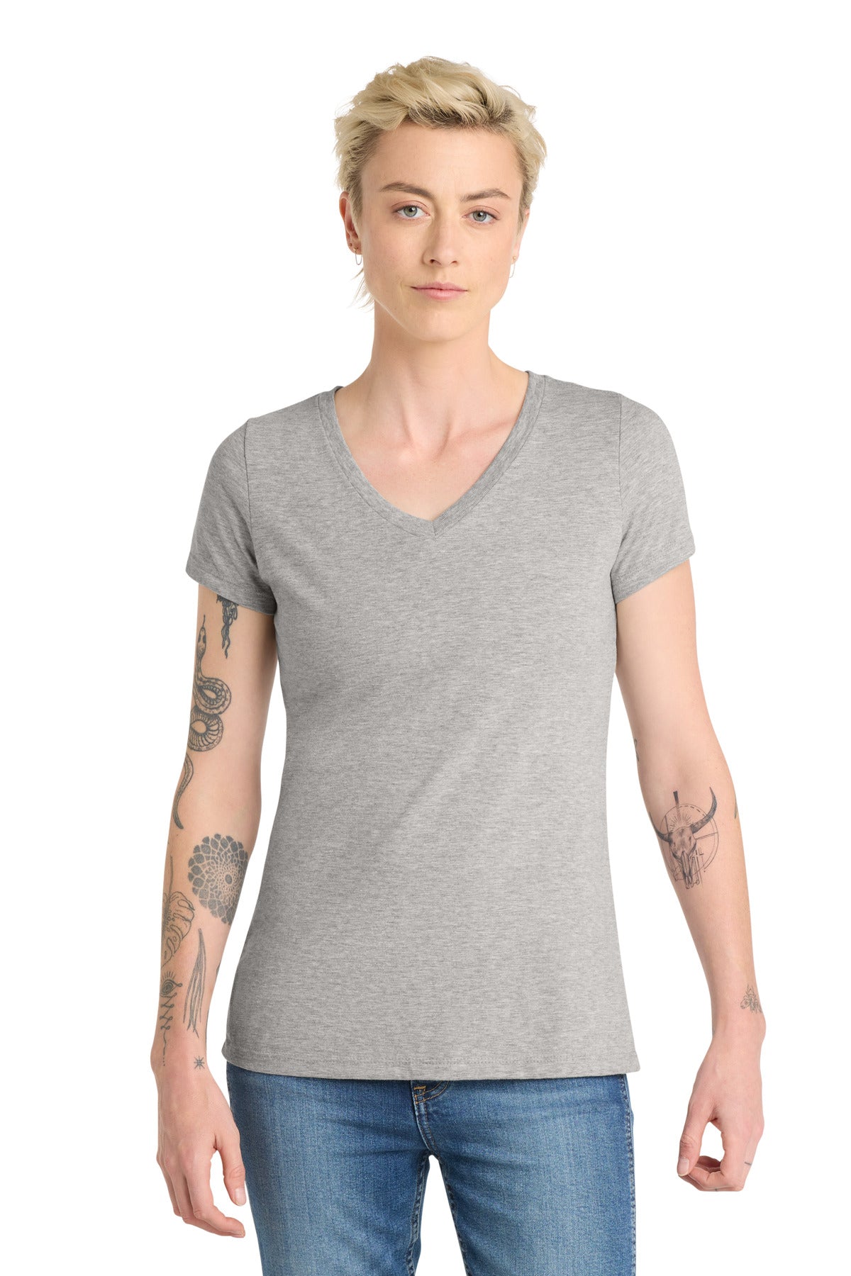 Custom Embroidery or DTF Print - District  ®  Women's Very Important Tee  ®  V-Neck. DT6503