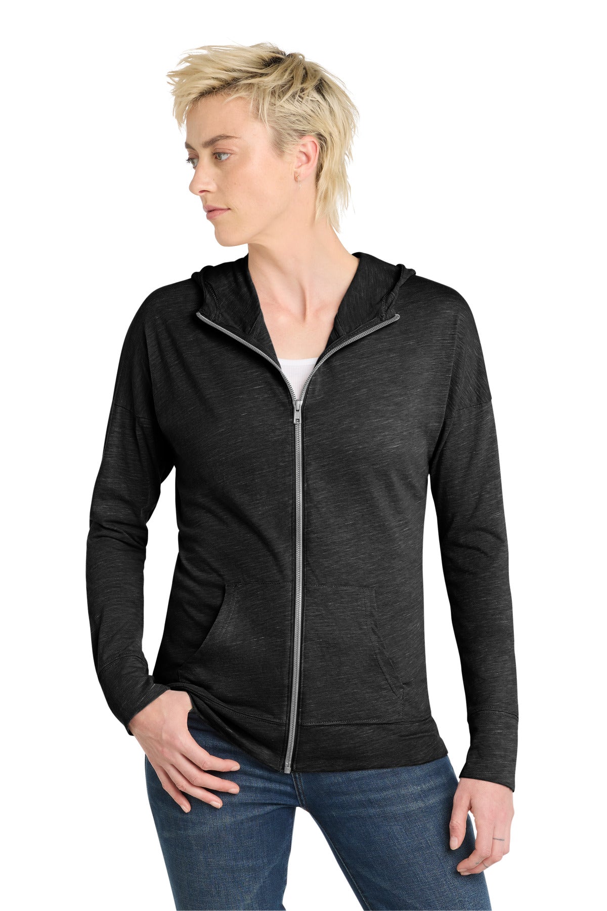 Custom Embroidery or DTF Print - District  ®  Women's Medal Full-Zip Hoodie. DT665