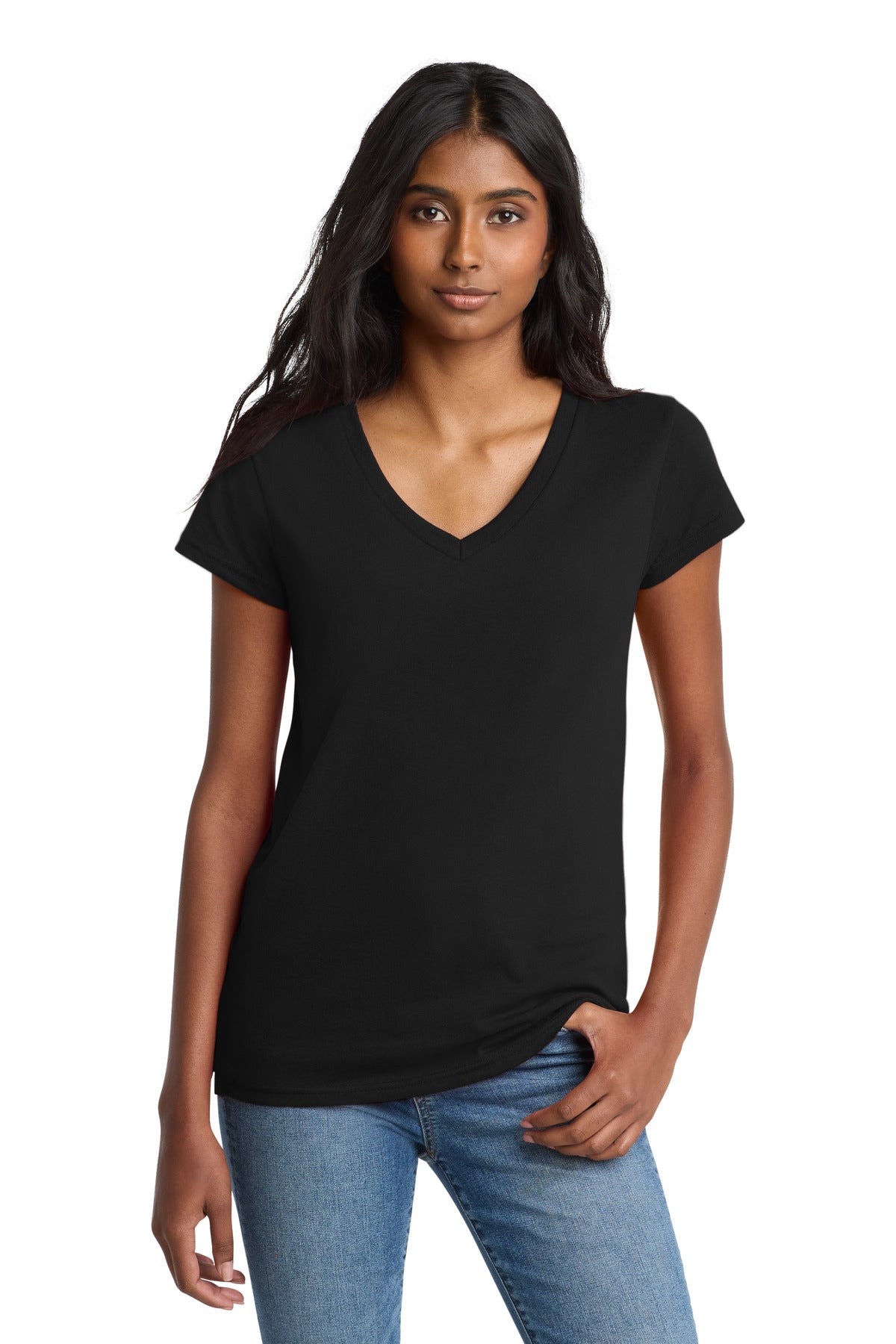 Custom Embroidery or DTF Print - District  ®  Women's Re-Tee  ™  V-Neck DT8001