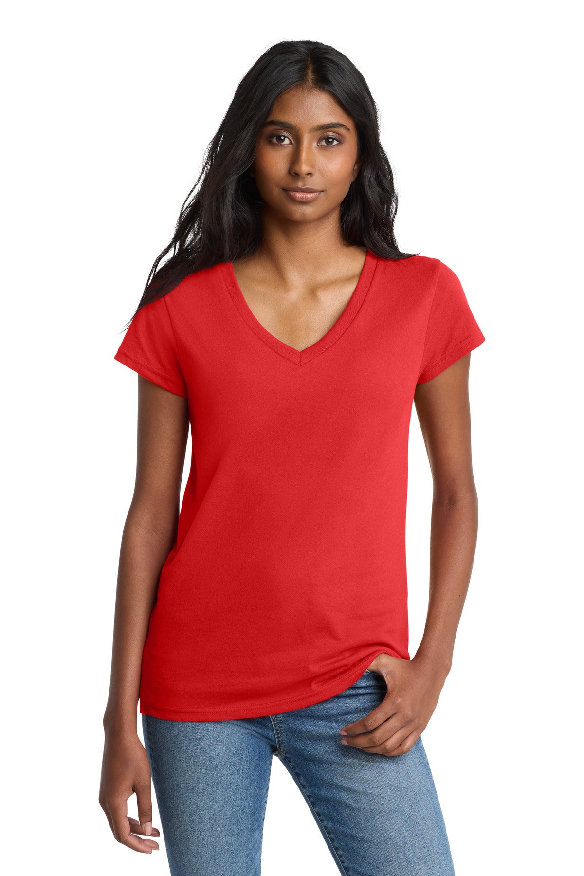 Custom Embroidery or DTF Print - District  ®  Women's Re-Tee  ™  V-Neck DT8001