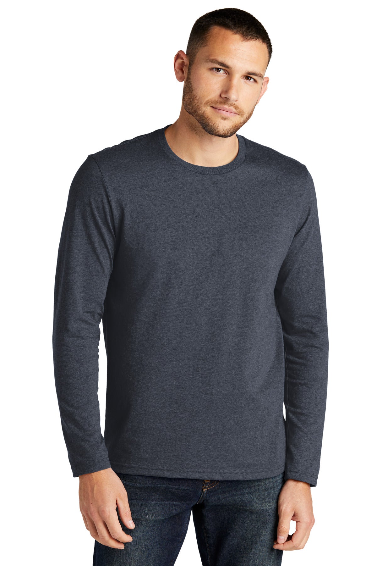 Custom Embroidery or DTF Print - District ®  Re-Tee ®  Long Sleeve DT8003