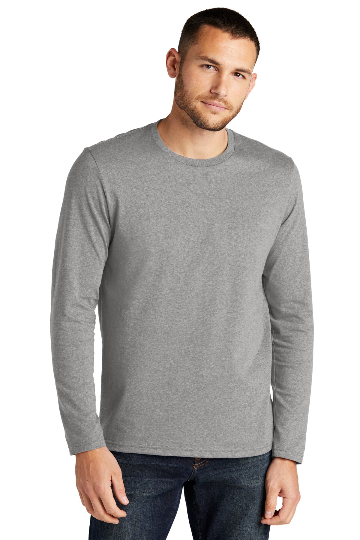 Custom Embroidery or DTF Print - District ®  Re-Tee ®  Long Sleeve DT8003