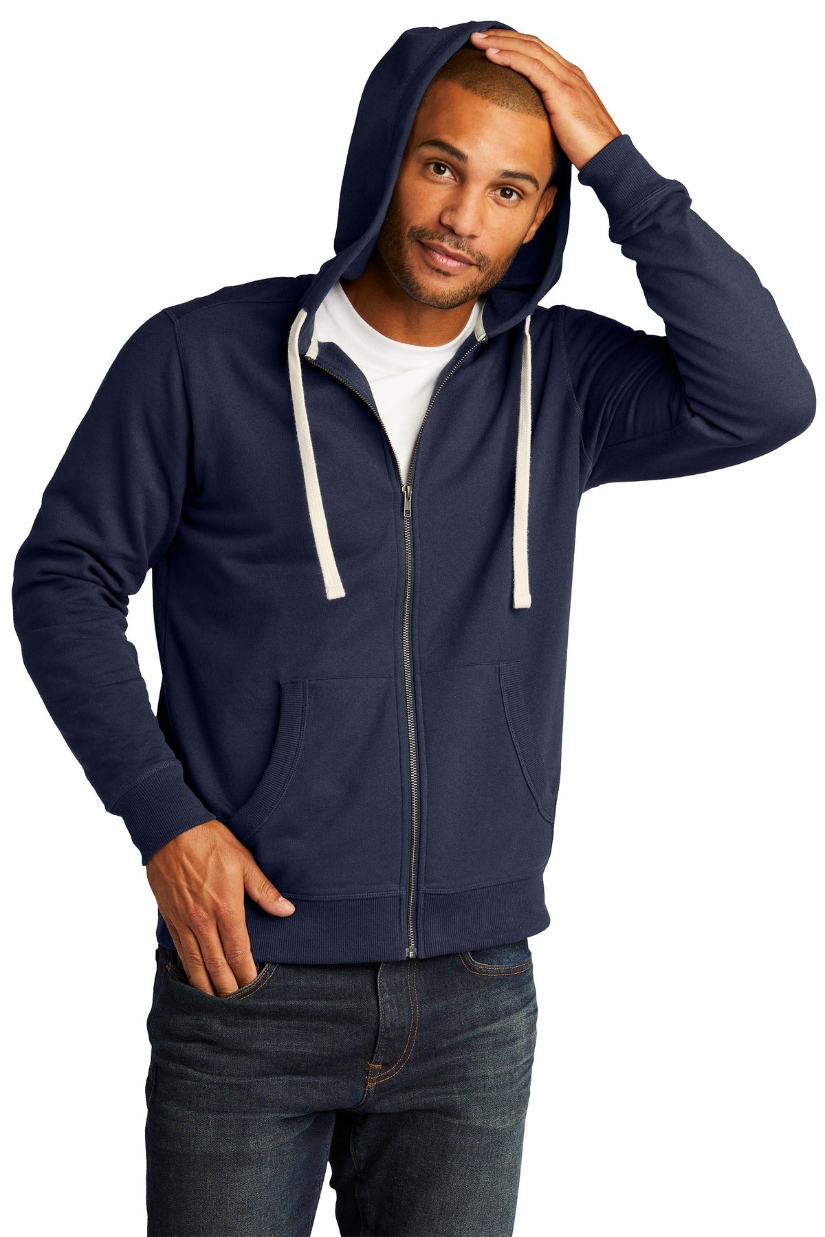 Custom Embroidery or DTF Print - District ®  Re-Fleece ™ Full-Zip Hoodie DT8102