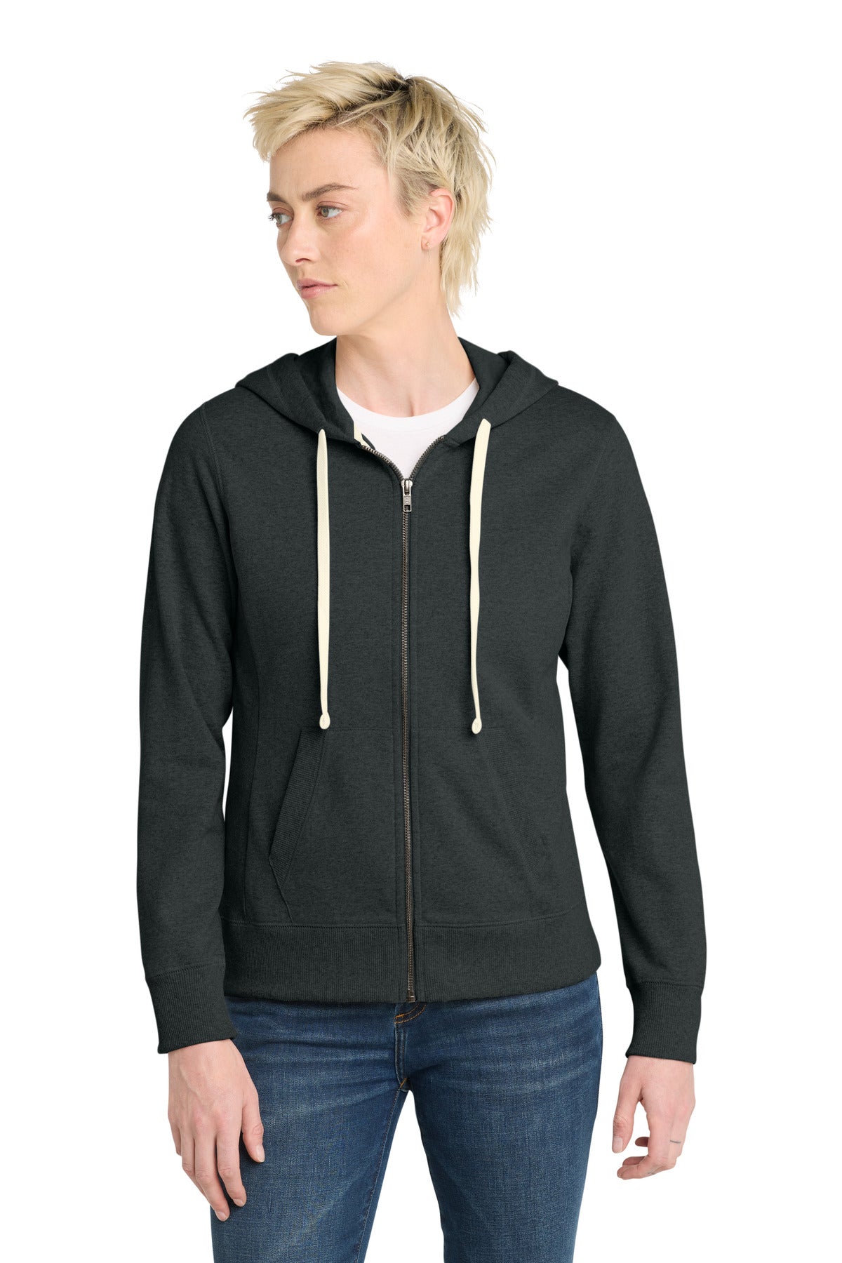 Custom Embroidery or DTF Print - District ®  Women's Re-Fleece ™ Full-Zip Hoodie DT8103