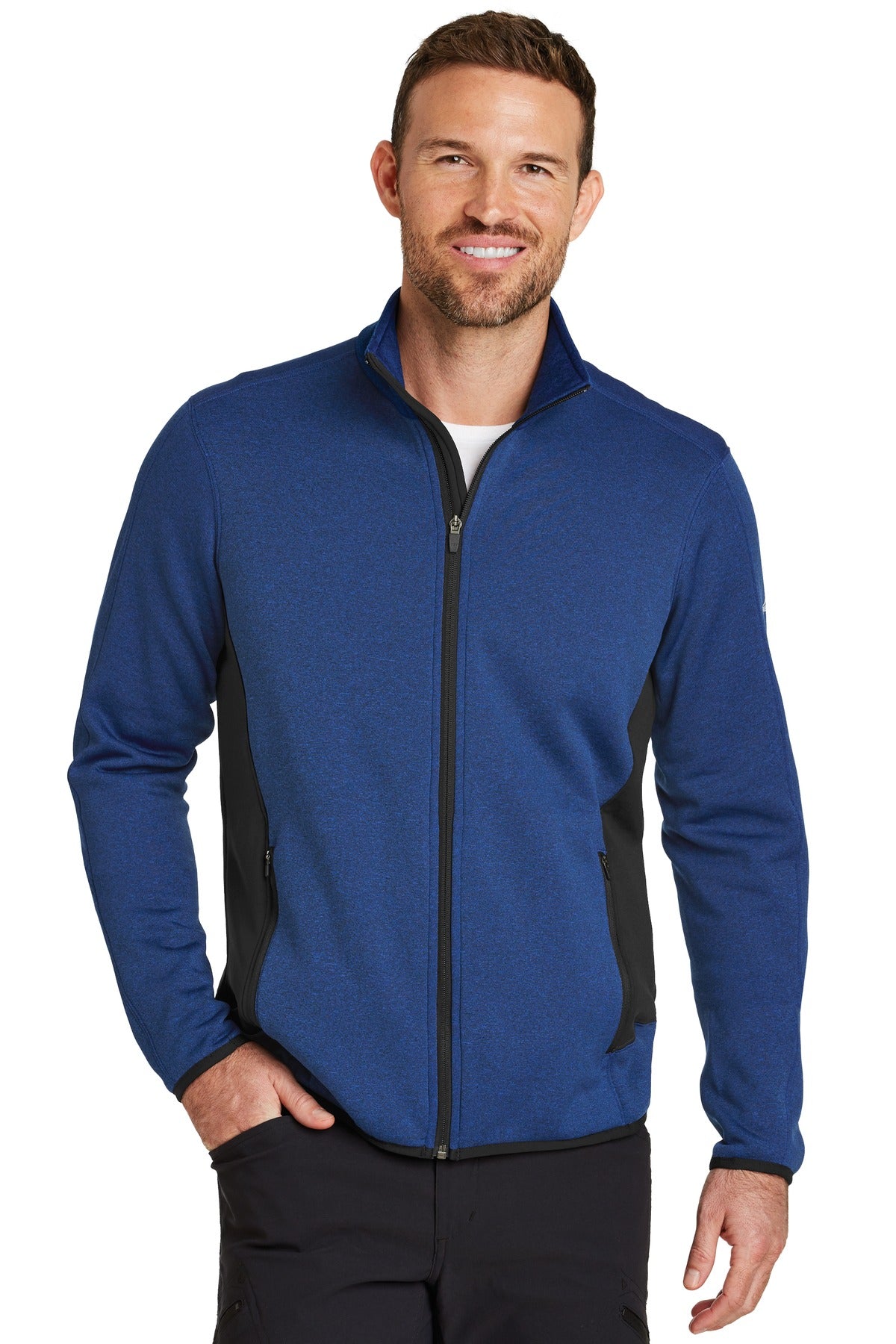 Custom Embroidery or DTF Print - Eddie Bauer® Full-Zip Heather Stretch Fleece Jacket. EB238