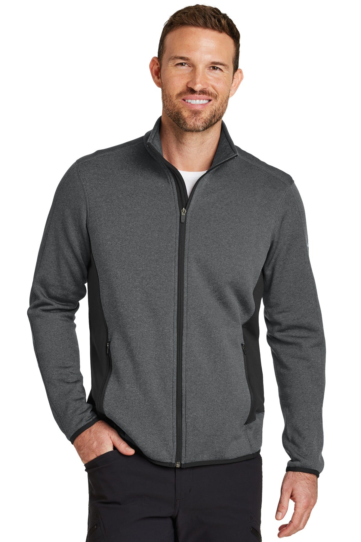 Custom Embroidery or DTF Print - Eddie Bauer® Full-Zip Heather Stretch Fleece Jacket. EB238