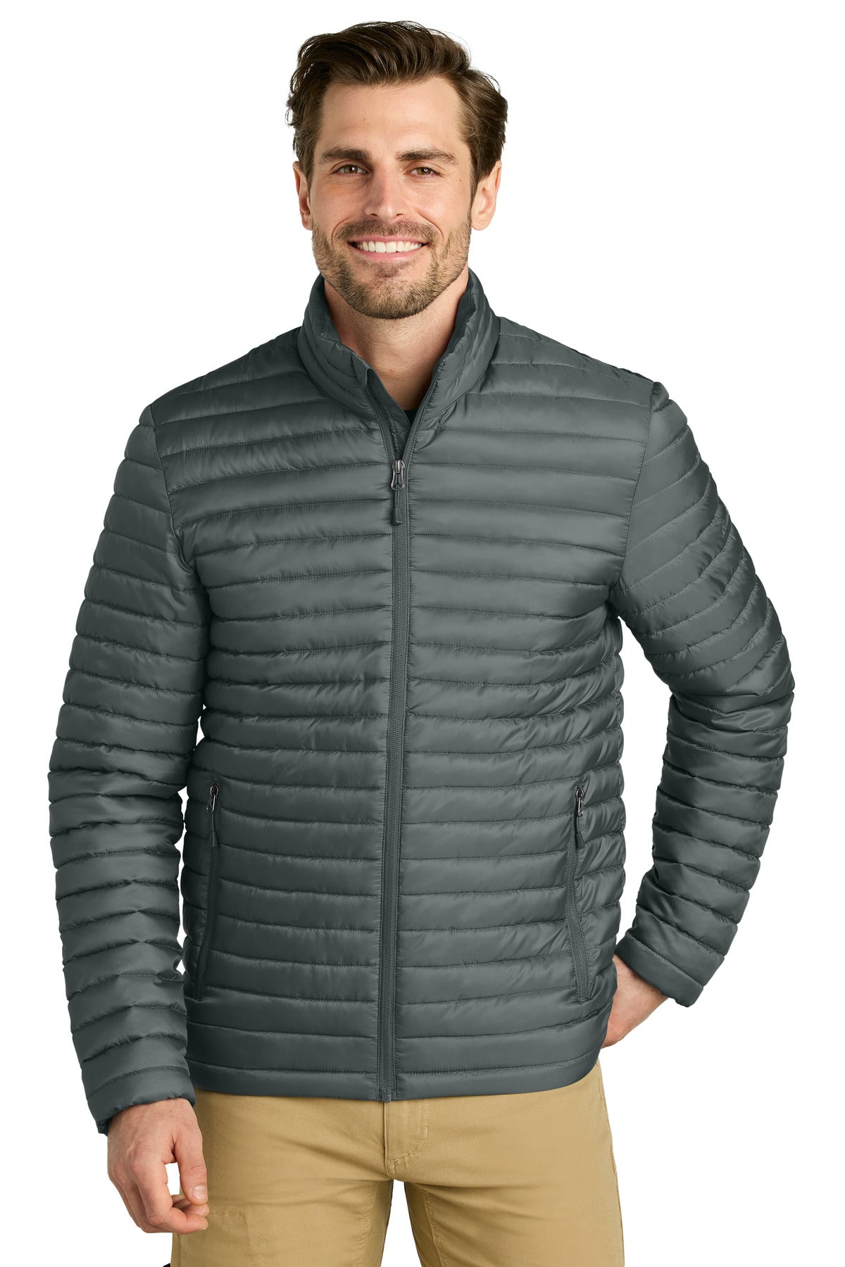 Custom Embroidery or DTF Print - Eddie Bauer ®  Packable Quilted Full-Zip EB514
