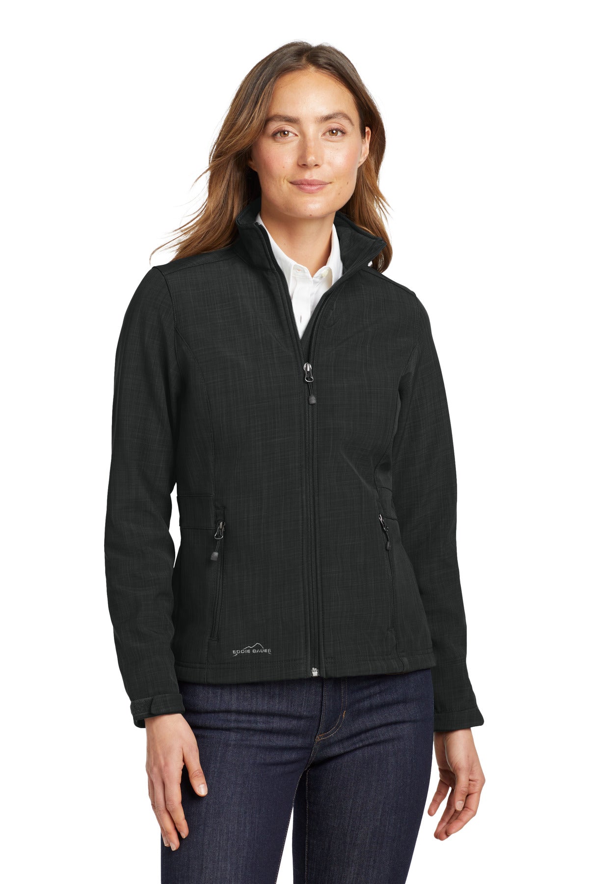 Custom Embroidery or DTF Print - Eddie Bauer® Women's Shaded Crosshatch Soft Shell Jacket. EB533