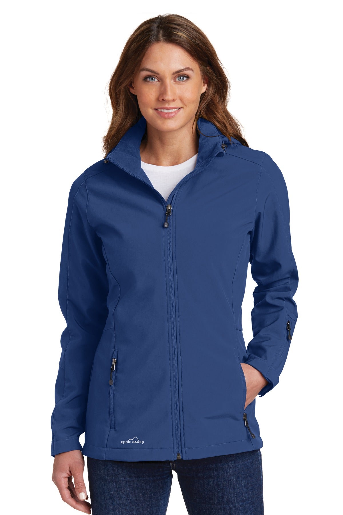 Custom Embroidery or DTF Print - Eddie Bauer® Women's Hooded Soft Shell Parka. EB537