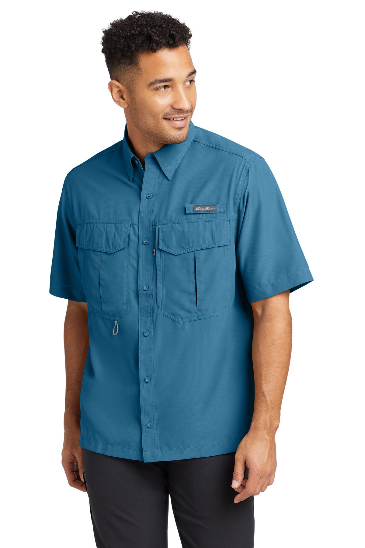 Custom Embroidery or DTF Print - Eddie Bauer ®  Short Sleeve Performance Fishing Shirt EB602