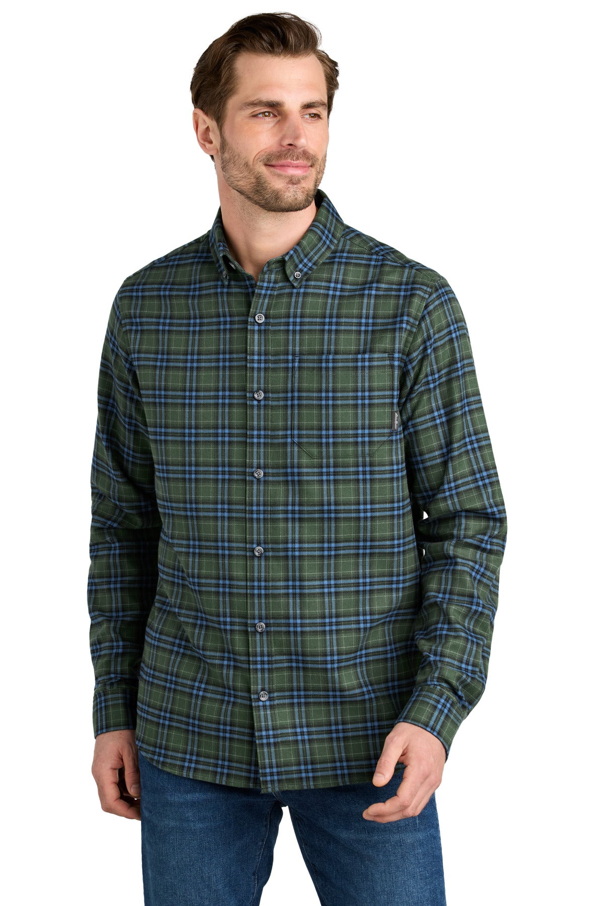 Custom Embroidery or DTF Print - Eddie Bauer® Long Sleeve Favorite Flannel Plaid Shirt EB610