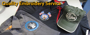 SunriseWear.com Offers Quality Embroidery Service for all your apparel, uniforms and hats. All our pricing includes 4in x 4in Embroidery. Just send us your artwork and we'll get it setup for embroidery.