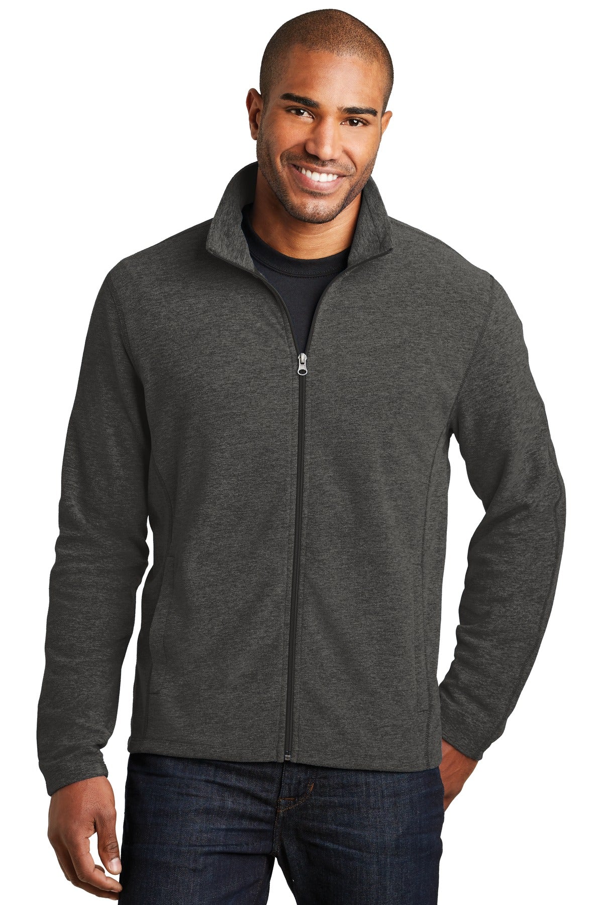 Custom Embroidery or DTF Print - Port Authority ®  Heather Microfleece Full-Zip Jacket. F235