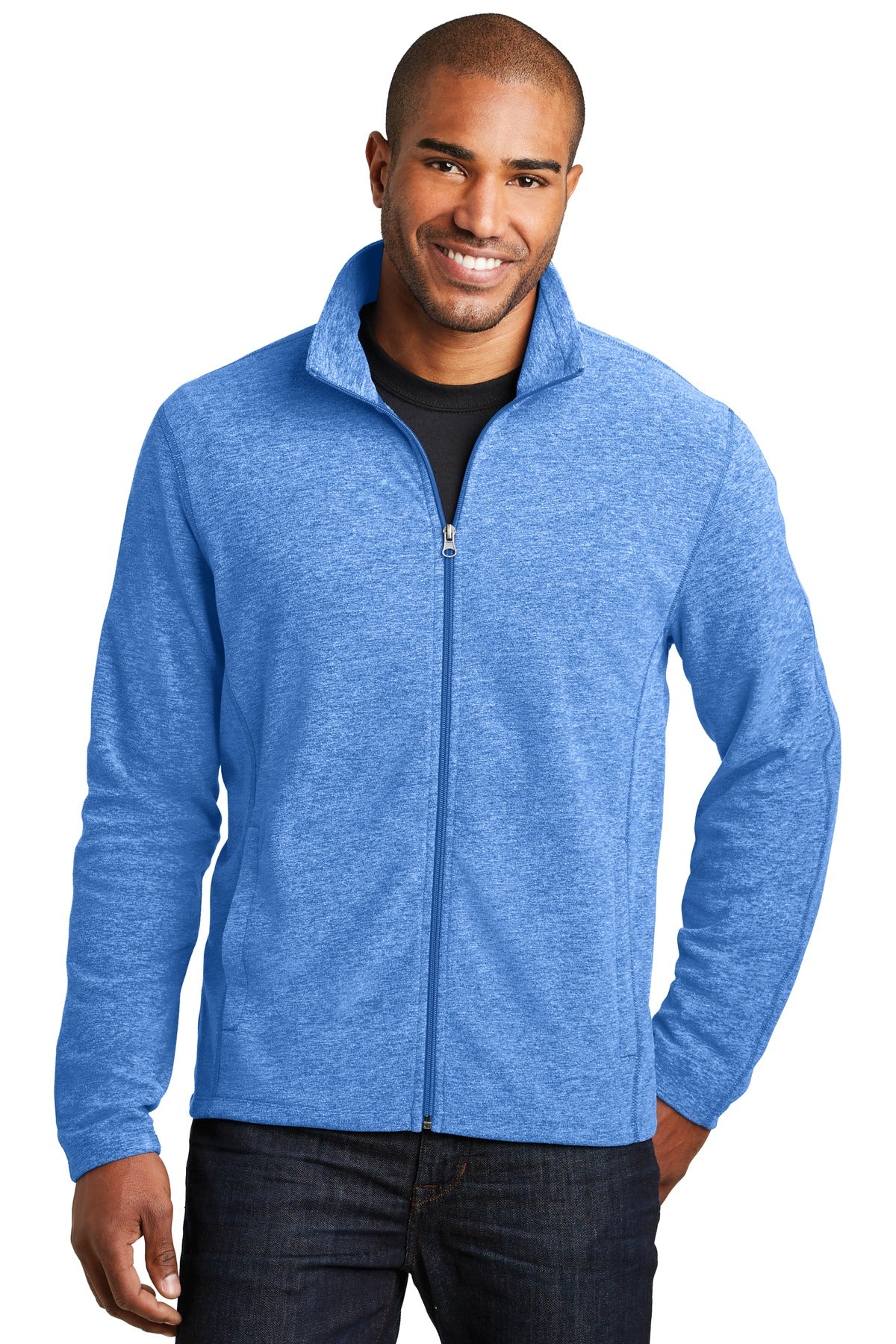 Custom Embroidery or DTF Print - Port Authority ®  Heather Microfleece Full-Zip Jacket. F235