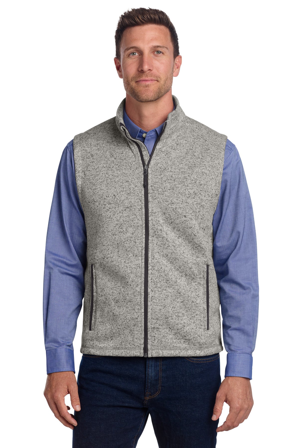 Custom Embroidery or DTF Print - Port Authority  ®  Sweater Fleece Vest F236