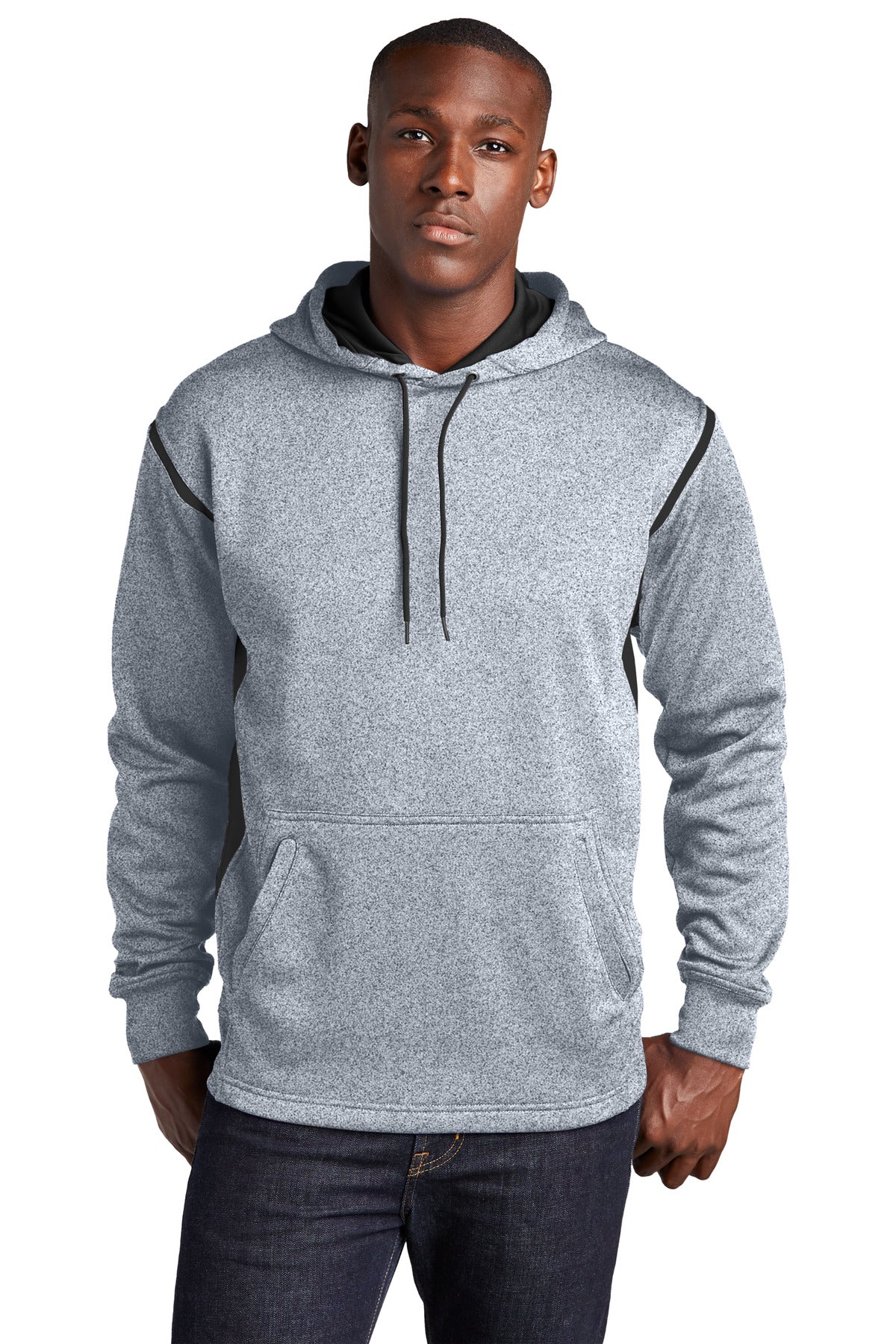 Custom Embroidery or DTF Print - Sport-Tek ®  Tech Fleece Colorblock Hooded Sweatshirt. F246