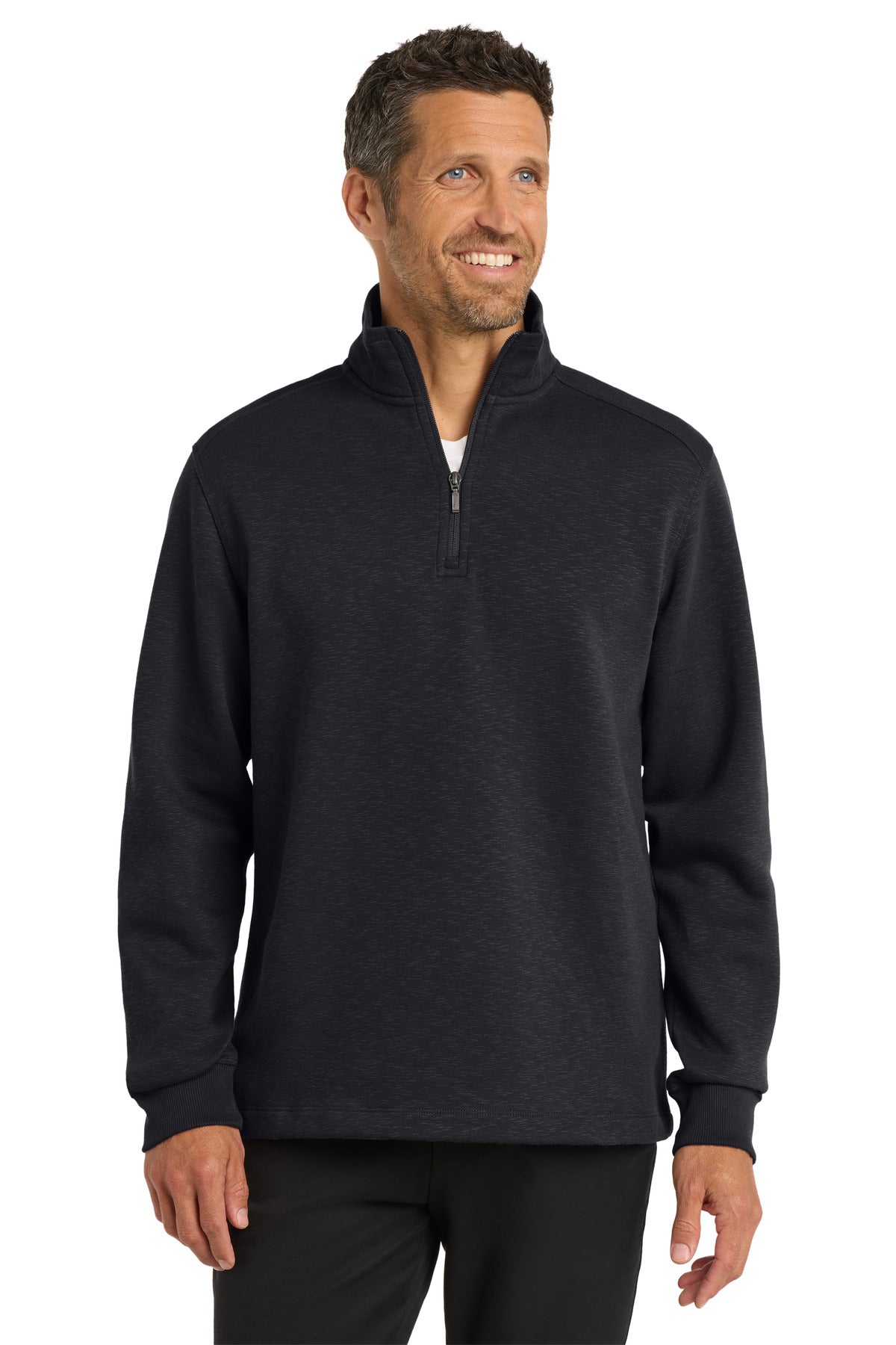 Custom Embroidery or DTF Print - Port Authority ®  Slub Fleece 1/4-Zip Pullover. F295