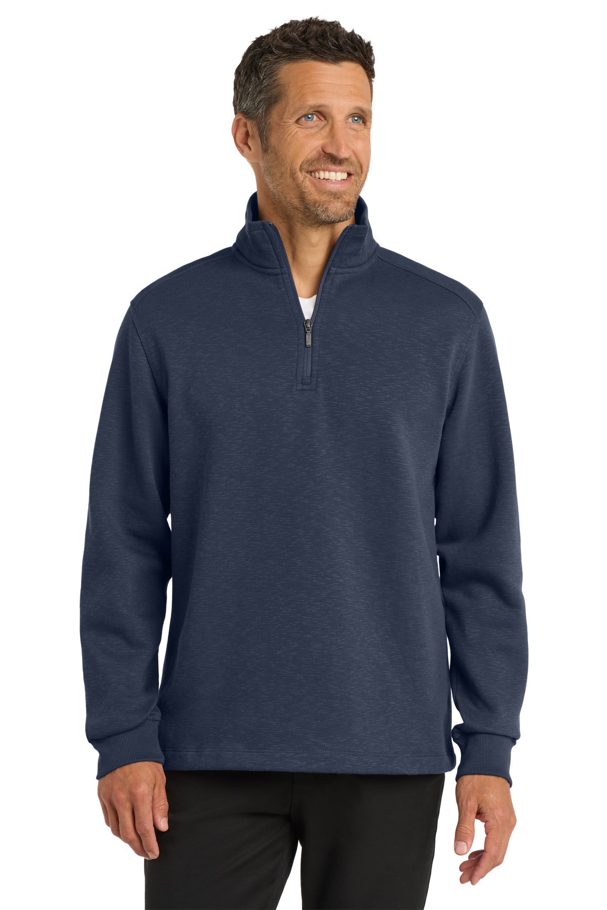 Custom Embroidery or DTF Print - Port Authority ®  Slub Fleece 1/4-Zip Pullover. F295
