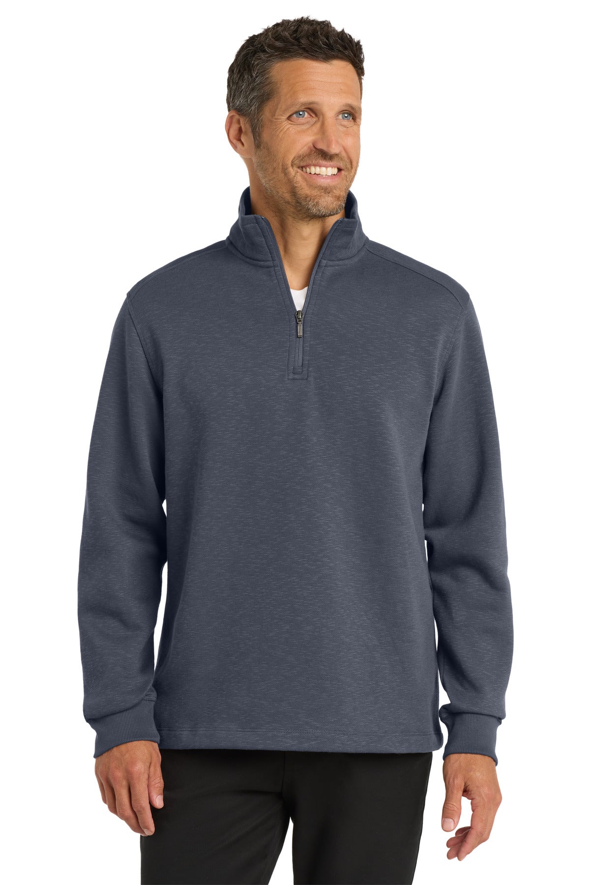 Custom Embroidery or DTF Print - Port Authority ®  Slub Fleece 1/4-Zip Pullover. F295