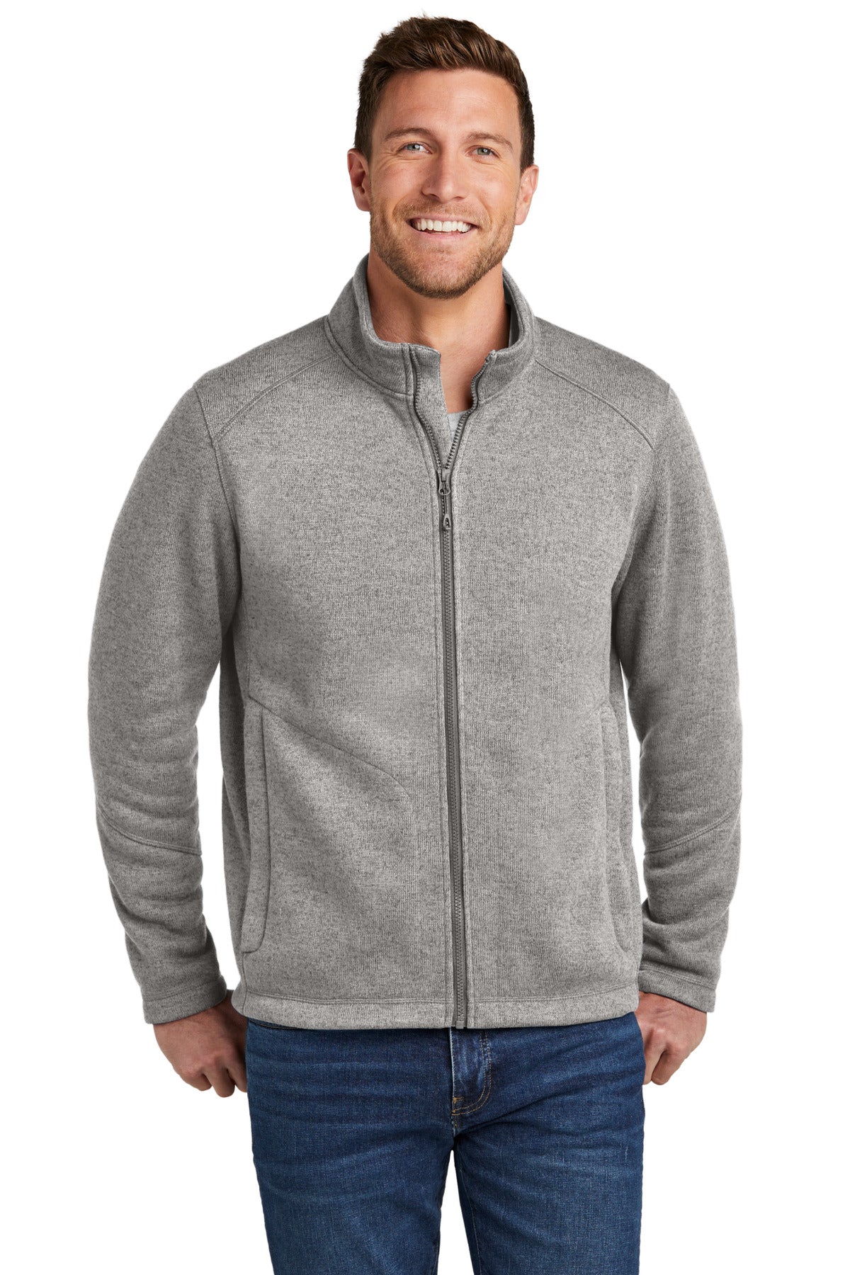 Custom Embroidered - Port Authority® Arc Sweater Fleece Jacket F428