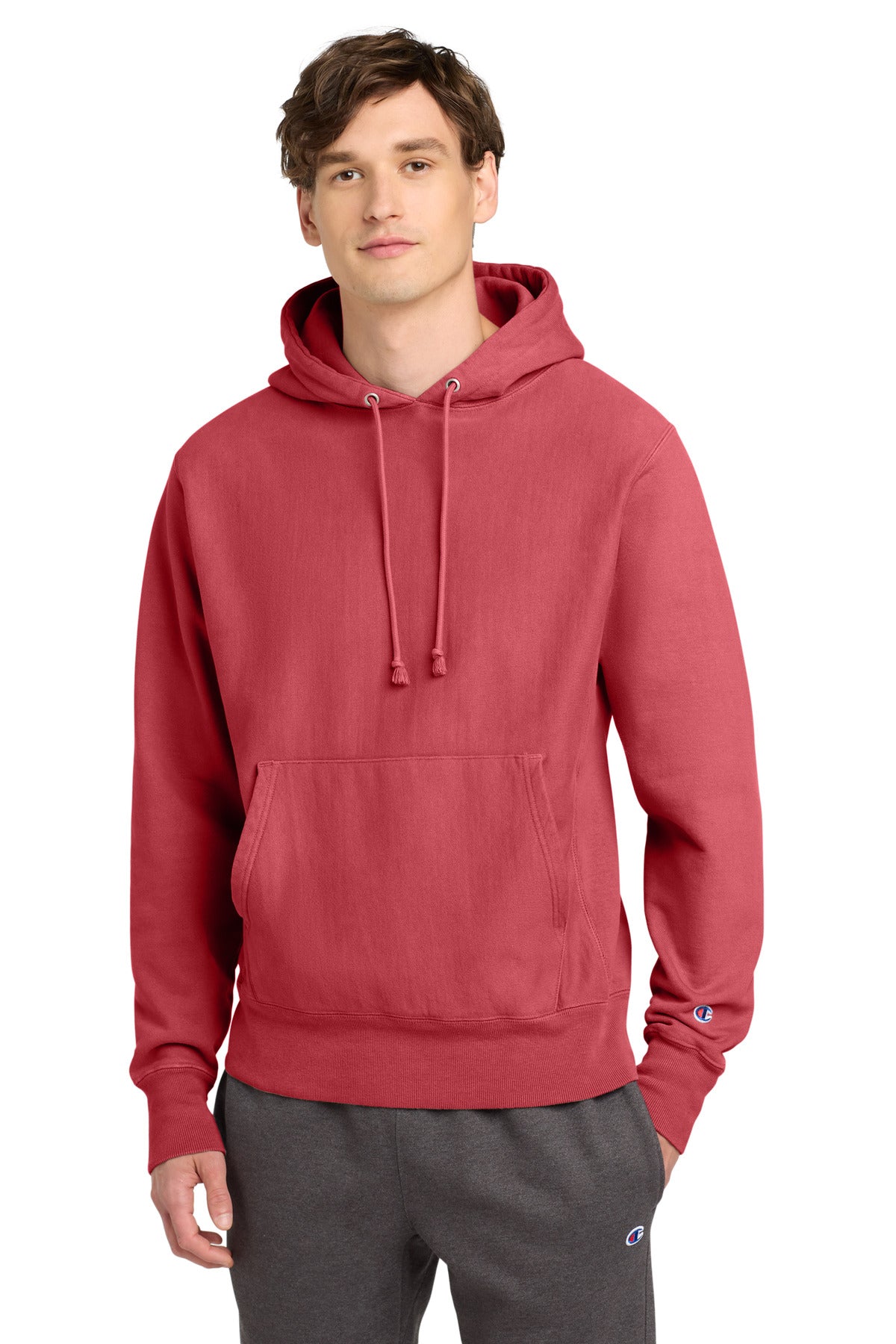 Custom Embroidery or DTF Print - Champion  ®  Reverse Weave  ®  Garment-Dyed Hooded Sweatshirt. GDS101