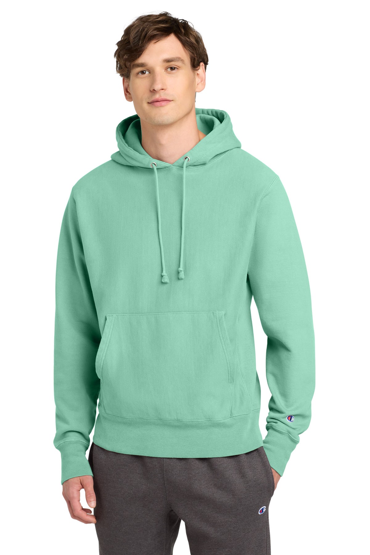 Custom Embroidery or DTF Print - Champion  ®  Reverse Weave  ®  Garment-Dyed Hooded Sweatshirt. GDS101