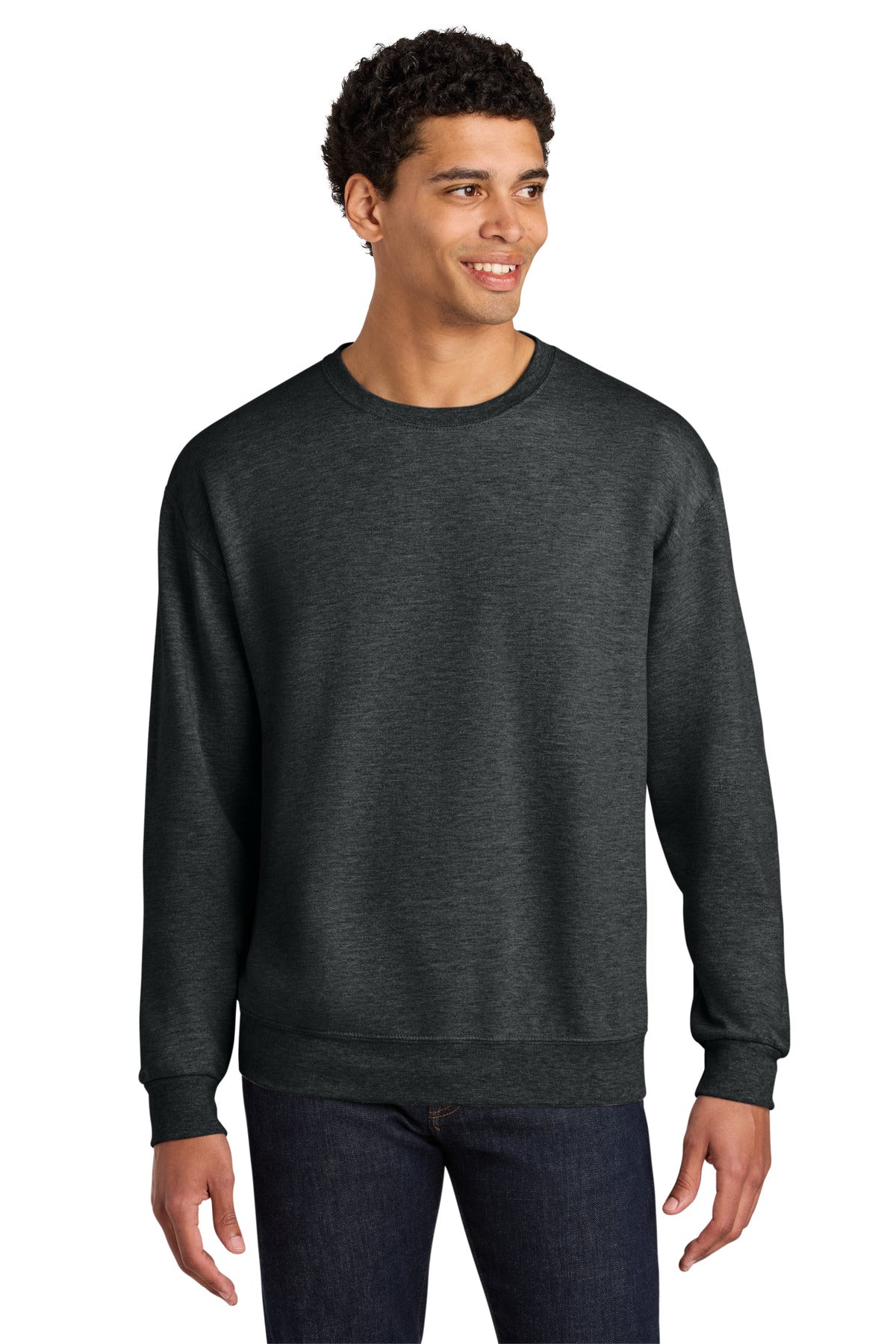 Custom Embroidery or DTF Print - Jerzees Ultimate ™  Unisex CVC Ring Spun Crewneck Sweatshirt IC48M