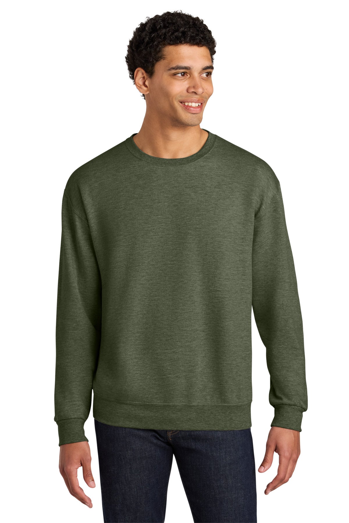 Custom Embroidery or DTF Print - Jerzees Ultimate ™  Unisex CVC Ring Spun Crewneck Sweatshirt IC48M