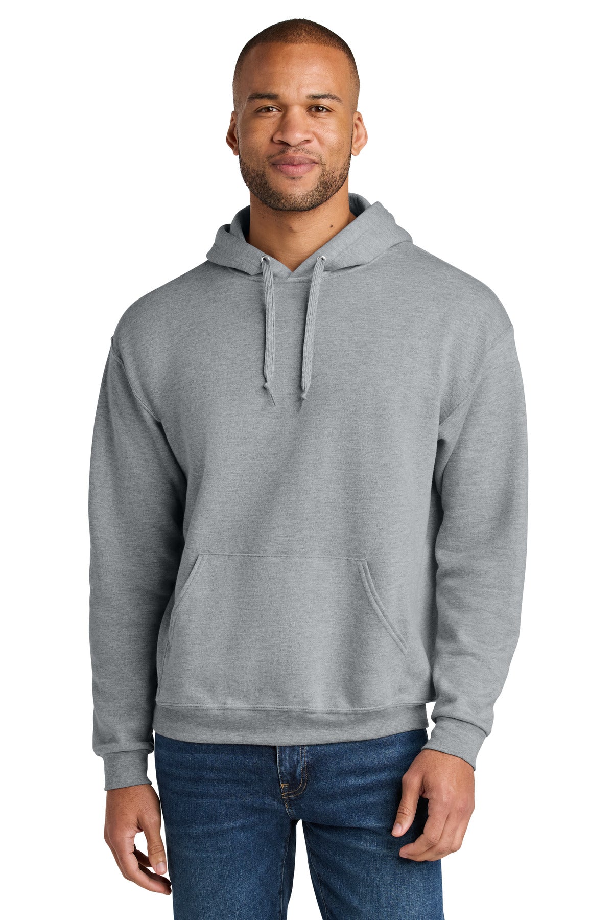 Custom Embroidery or DTF Print - Jerzees Ultimate ™  Unisex CVC Ring Spun Hooded Sweatshirt IC49M