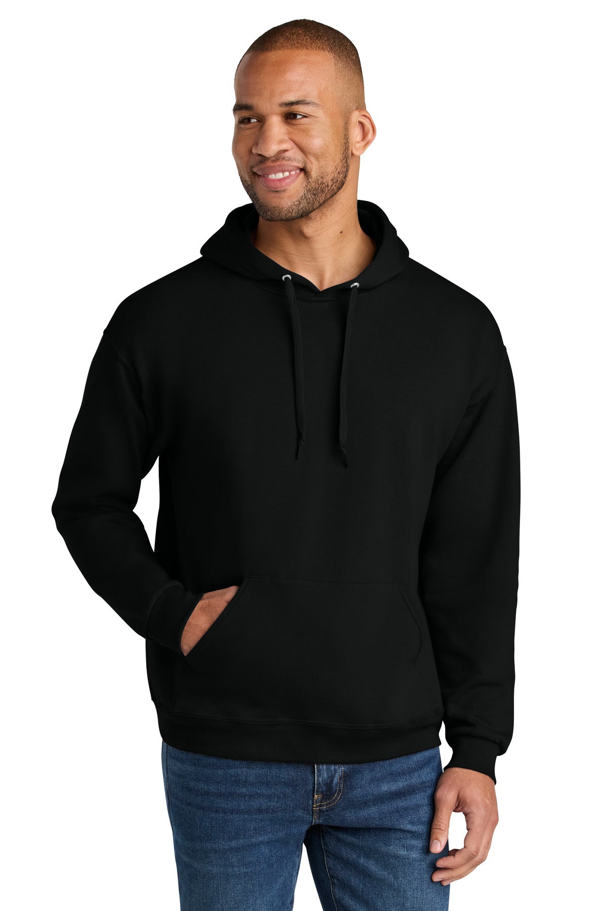 Custom Embroidery or DTF Print - Jerzees Ultimate ™  Unisex CVC Ring Spun Hooded Sweatshirt IC49M