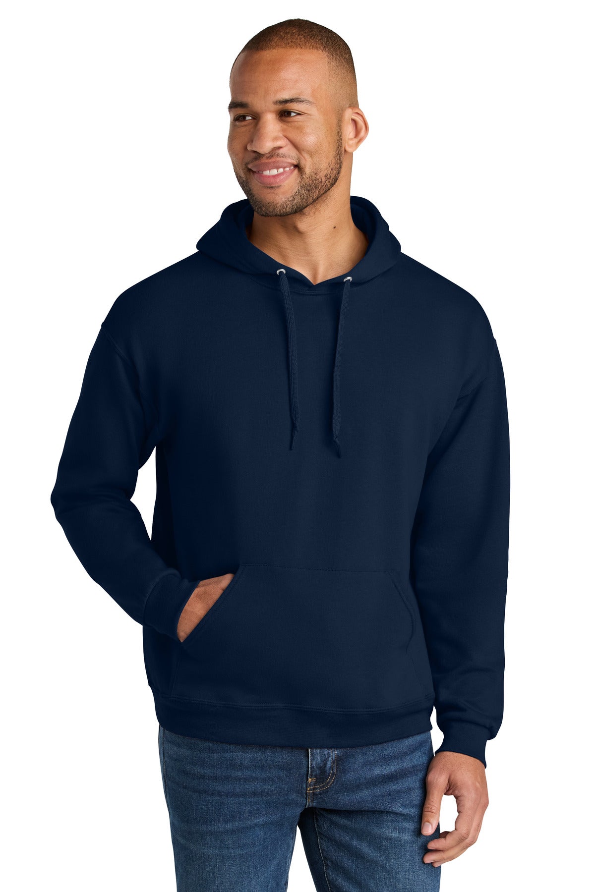 Custom Embroidery or DTF Print - Jerzees Ultimate ™  Unisex CVC Ring Spun Hooded Sweatshirt IC49M