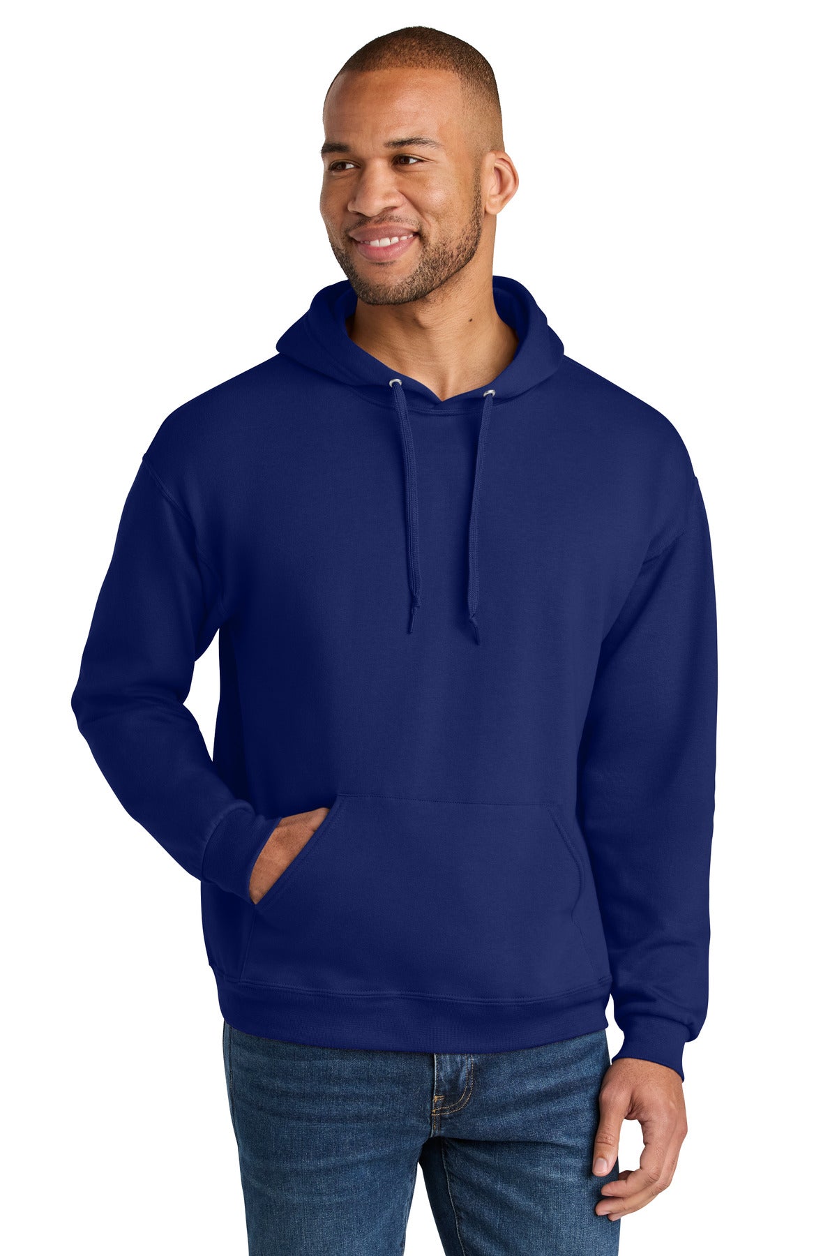Custom Embroidery or DTF Print - Jerzees Ultimate ™  Unisex CVC Ring Spun Hooded Sweatshirt IC49M
