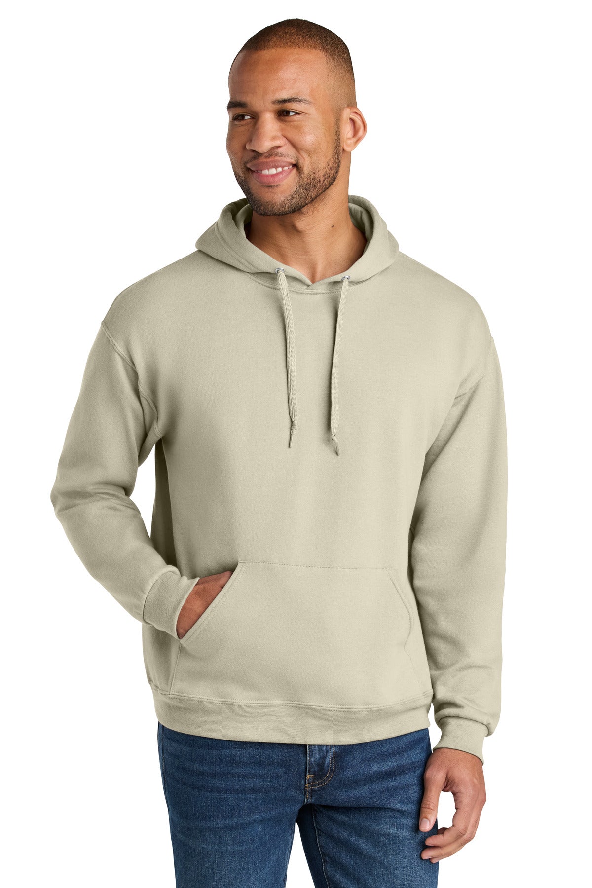 Custom Embroidery or DTF Print - Jerzees Ultimate ™  Unisex CVC Ring Spun Hooded Sweatshirt IC49M